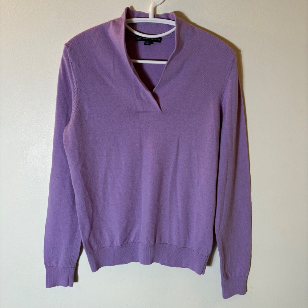 346 Brooks Brothers Lavender Merino Wool V-Neck Sweater Size Medium